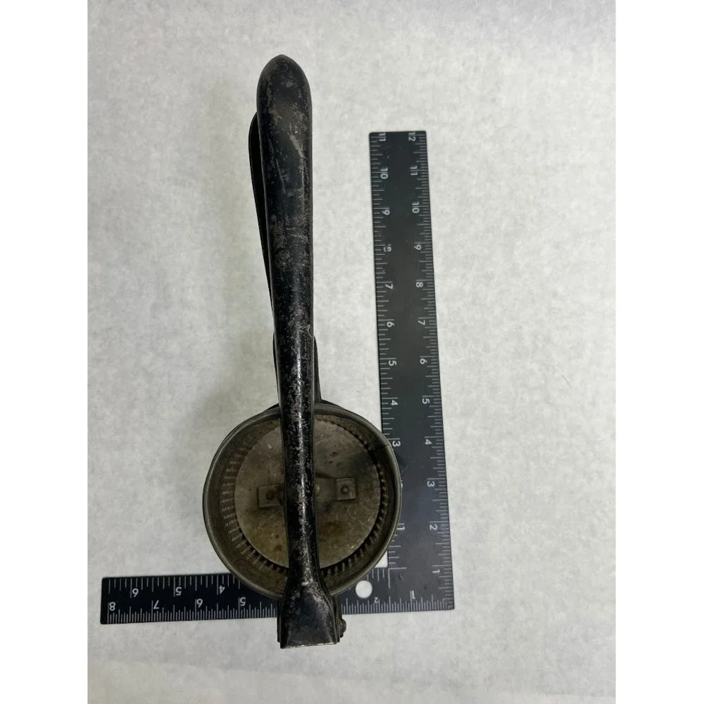 Vintage Metal Potato Ricer Manual Fruit Press Black Handle Kitchen Tool